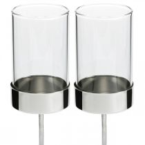 Artikel Lysestage til tilstopning af metal/glas Ø5cm H19cm 4 stk