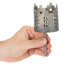 Artikel Fyrfadsstage og lysestage med spyd, husdesign, 6 cm, 2 stk.