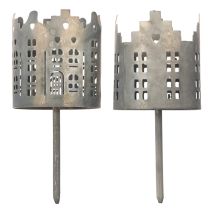 Artikel Fyrfadsstage og lysestage med spyd, husdesign, 6 cm, 2 stk.