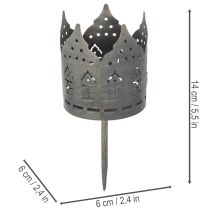 Artikel Fyrfadsstager med spyd, husformede holdere til bloklys, 6 cm, 2 stk.