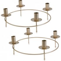 Lysring stang lys lysestage guld Ø33,5cm H11cm 2stk