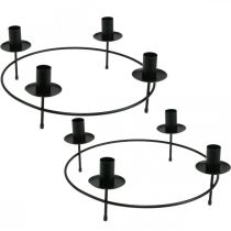 Artikel Lysring pinde lys lysestage sort Ø33,5cm H11cm 2 stk