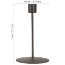 Artikel Lysestage i metal, antik brun, H16 cm, 2 stk.
