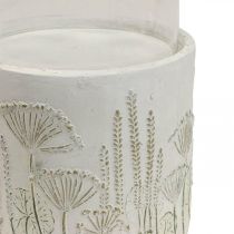 Artikel Lysestage lanterne glas med fod Ø17cm H32cm