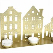 Artikel Lysestage Julelys Deco Houses Guld 52×12cm