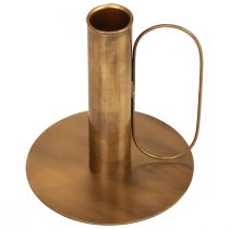 Lysestage metal lysestage messing look Ø8,5cm