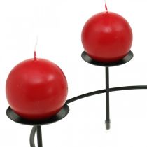 Artikel Lysestage til 4 lys sort metal borddekoration Ø23,5cm 2stk