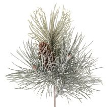 Artikel Kunstig fyrretrægren med kogler, vinterlig, 40 cm