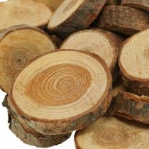 Træskiver deco drys træ fyrretræ rund Ø2–3cm 500g