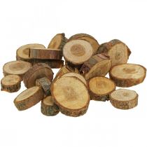 Træskiver deco drys træ fyrretræ rund Ø3-4cm 500g