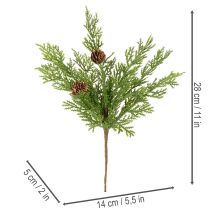 Artikel Kunstig fyrretræsgrene med kogler, 28 cm, 6 stk.