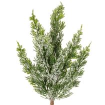 Artikel Kunstigt snedækket fyrretræsgrene til blomsterarrangementer og adventsdekorationer, 40 cm, 3 stk.