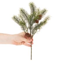 Artikel Kunstig julegren, dekorativ gren med kogler