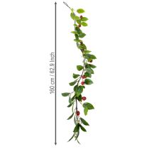 Artikel Kunstig guirlande med kirsebær. Perfekt til naturlig rumdekoration. Blomsterlook. 160 cm.
