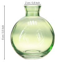 Artikel Små glasvaser, løgformede minivaser, grønne, Ø7,5 cm, H9 cm, 6 stk.
