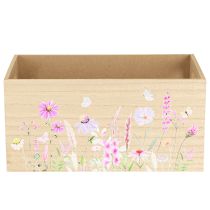 Artikel Lille trækasse trækasse blomster sommerfugl 30x18cm