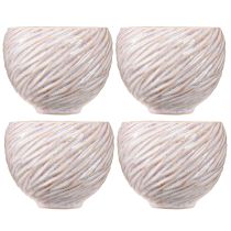 Artikel Små keramikskåle i pink spiraldekor Ø9cm 4stk