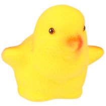 Artikel Små påskekyllinger gul orange flokket H4,5cm 18 stk