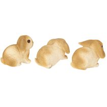 Artikel Lille påskehare Dekoration Bunny Polyresin 9×6×6,5cm 3stk