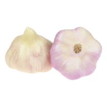 Artikel Kunstige grøntsager dekoration hvidløg pink, hvid Ø6,5cm 2 stk