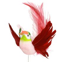 Artikel Hummingbird dekoration på pind turkis bordeaux 13-15cmx9-10cm 6 stk.