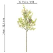 Artikel Kunstig nåletræsgren med kogler som kunstig borddekoration, 39 cm, 4 stk.