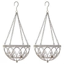 Artikel Hængekurv metal blomsterkurv antik look Ø25cm H56cm