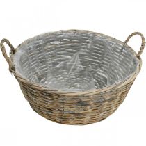 Artikel Stor fletkurv med hanke, naturhvid, XL plantekasse i landlig stil, dekorativ kurv til planter og opbevaring, Ø51 cm