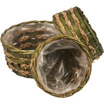 Kurv plantekurv flettet grøn 30×24/26×20/22×15cm sæt med 3 stk.