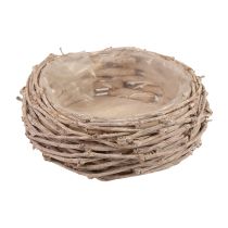 Flettet kurv plantekurv vasket hvid Ø20cm H10cm