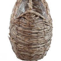 Artikel Kurv med håndtag flettet kurv vasket hvid 18×11×11cm