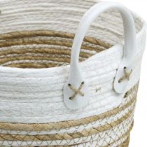Kurv til udplantning, redskab med håndtag, organiser hvid, natur Ø32/28/23cm H30/25/19cm sæt med 3 stk.