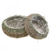 Plantekurv rund tofarvet vinstok, træ Ø18 / 25cm, sæt med 2 stk