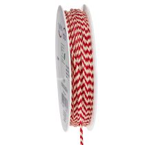 Artikel Zigzag-mønster snor på rulle til hobbyarbejde og emballage, 3 mm diameter, 20 m lang