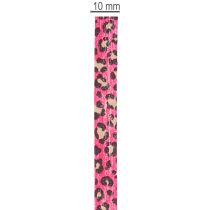 Artikel Dekorativt bånd, leopardprint, lyserødt, krøllebånd til gaveindpakning og kreative aktiviteter, 10 mm, 100 m