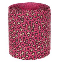 Artikel Dekorativt bånd, leopardprint, lyserødt, krøllebånd til gaveindpakning og kreative aktiviteter, 10 mm, 100 m