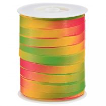 Krøllebånd farverigt gradient gavebånd grønt, gult, pink 10mm 250m