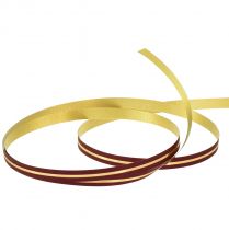 Artikel Krøllebånd gavebånd rødt med guldstriber 10mm 250m