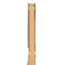 Krøllebånd gavebånd abrikos guldkant 19mm 100m