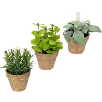 Artikel Kunstig urtepotte med dekorative urter til køkken, have, altan eller terrasse, 15m³, 3 stk.
