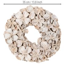 Artikel Krans med lotusblomst, naturlig dekoration, tørrede blomster, 35 cm