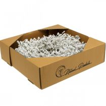 Artikel Julekrans hvid tørret blomsterkrans hør Ø34cm