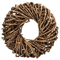 Artikel Krans lavet af naturlige kviste, rund rattankrans til hobbybrug, 35 cm