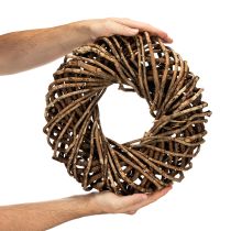 Artikel Krans lavet af naturlige kviste, rund rattankrans til hobbybrug, 35 cm