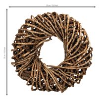 Artikel Krans lavet af naturlige kviste, rund rattankrans til hobbybrug, 35 cm