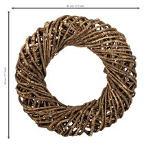 Artikel Dekorativ krans lavet af naturlige grene, rottingkrans, rund, stor, 45 cm.