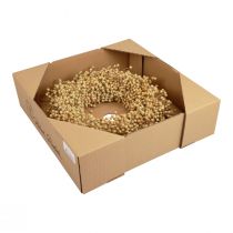 Artikel Boho dekorativ krans, hør dekorativ krans, naturlig krans, tør, Ø28 cm