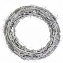 Artikel Deco krans Ø50cm hvide elme grene med vinstokke dør krans stor