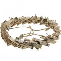 Artikel Trækrans til ophæng med krog lavet af birketræ Ø35cm - Naturlig dekoration til foråret, makrame, blomster og krydderurter