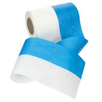 Artikel Moiré blå og hvide kransebånd, 150 mm